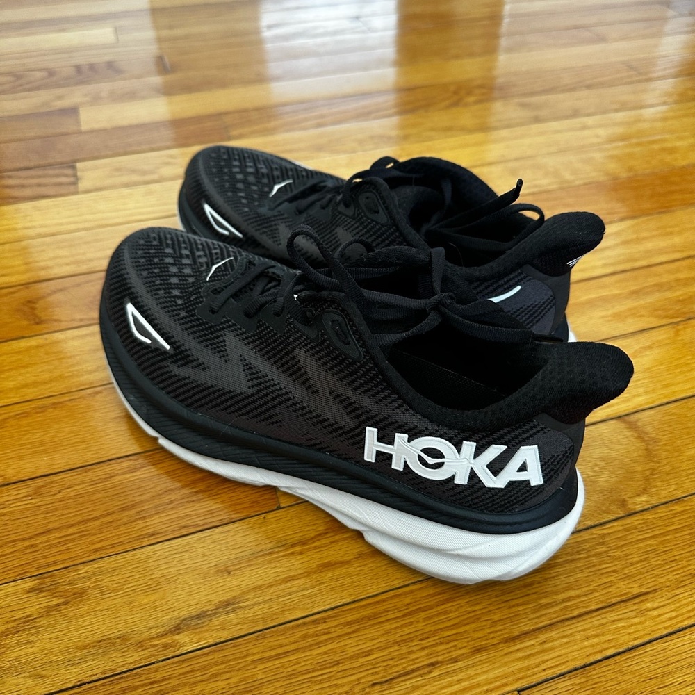 Hoka Black and White Running Shoes